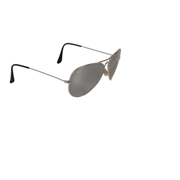 Ray Ban Aviator Sunglasses Large Metal Gray Black Shades Reflective Round - Picture 2 of 10
